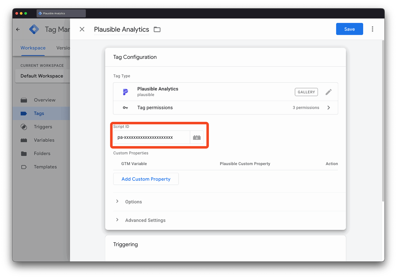 Plausible GTM Template New Tag Script ID Plausible GTM Template New Tag Script ID